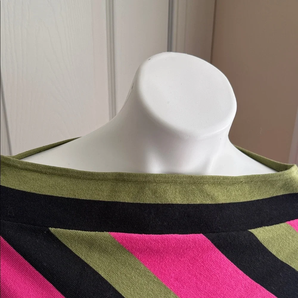 INC International Concepts Pink and Green Striped Poncho - Picture 5 of 6